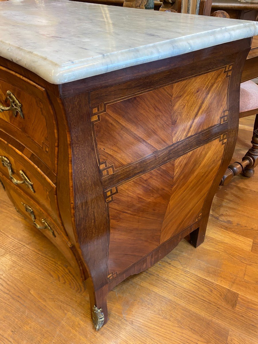 Louis XV Chest Of Drawers In Rosewood Marquetry -photo-7