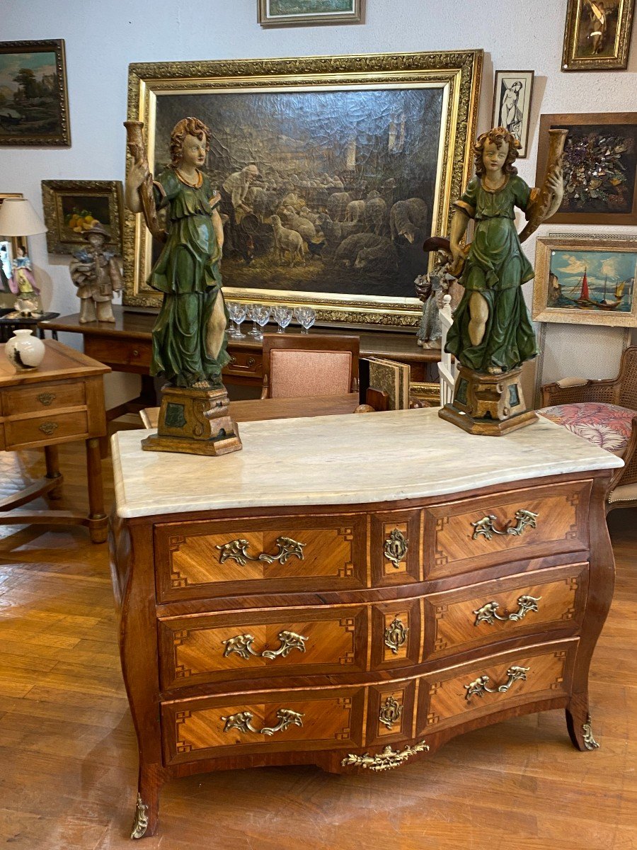 Louis XV Chest Of Drawers In Rosewood Marquetry -photo-8