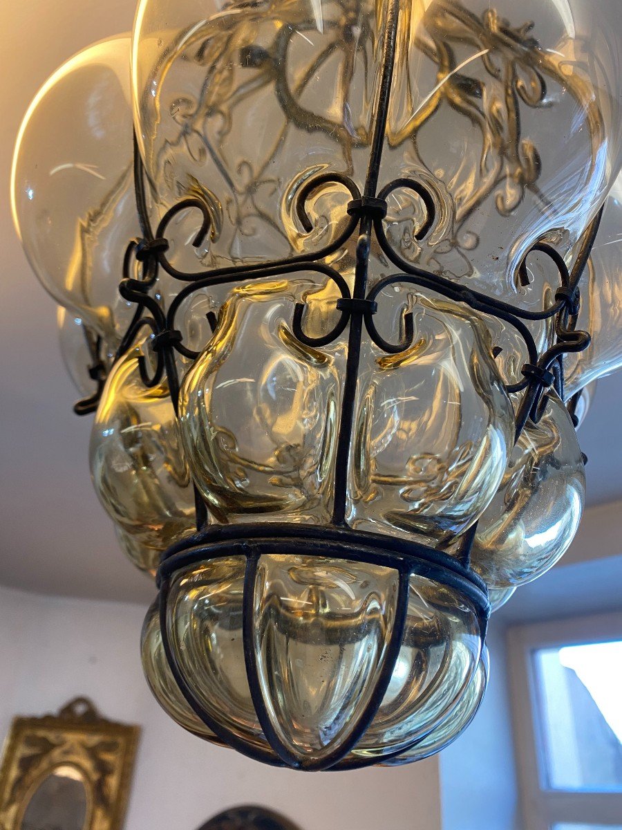 70s Glass And Metal Lantern-photo-4