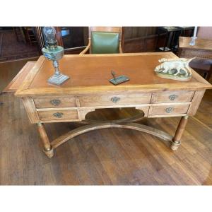 Empire Style Mid-century Desk In Blond Walnut.