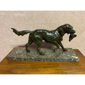 Chien De Chasse En Bronze