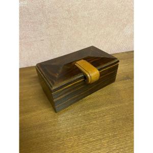 Oak And Rosewood Veneer Cigarette Box