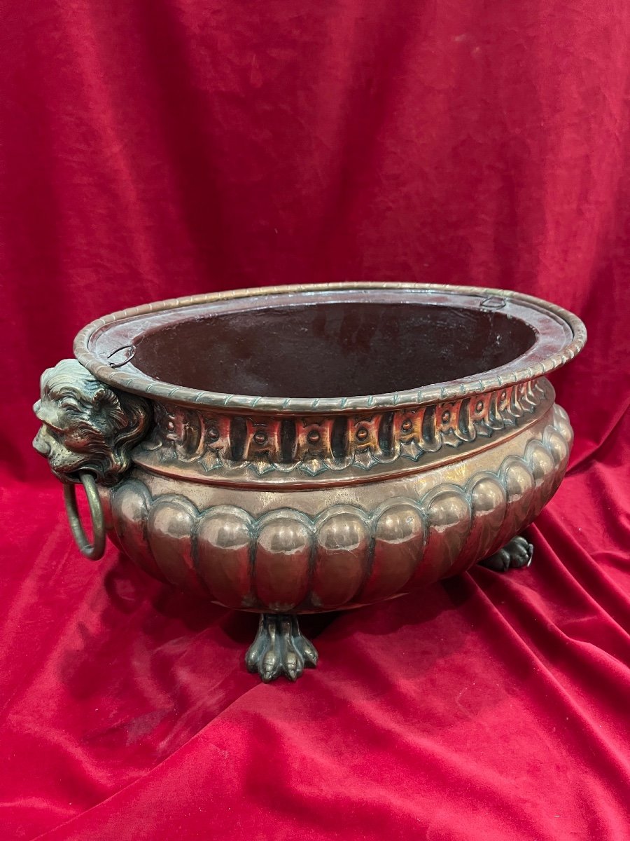 Imposing Lion Head Planter Empire Period Restoration Nineteenth