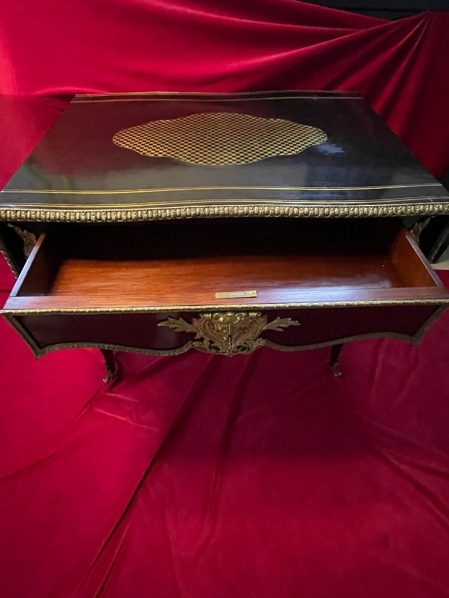 Table Bureau Epoque Napoléon III bronze doré XIX ème-photo-4