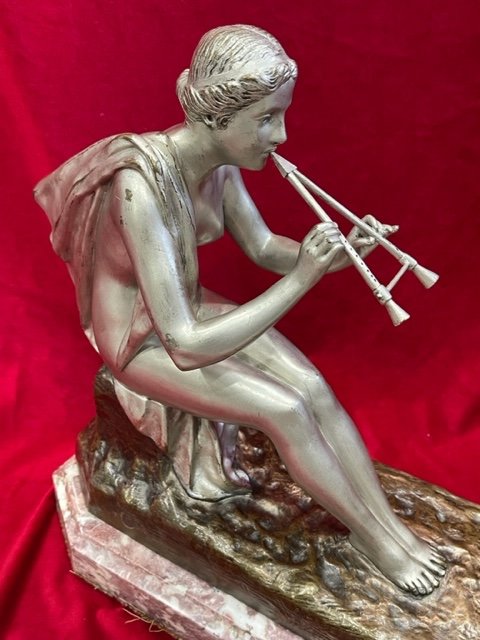 Sculpture Bronze Art Deco 1930 Gustave Obiols 1858-1901-photo-3