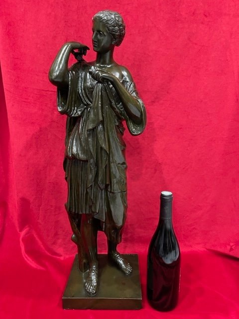 Imposing Sculpture Bronze Statue Diane De Gabies By Gadaix XIX Eme