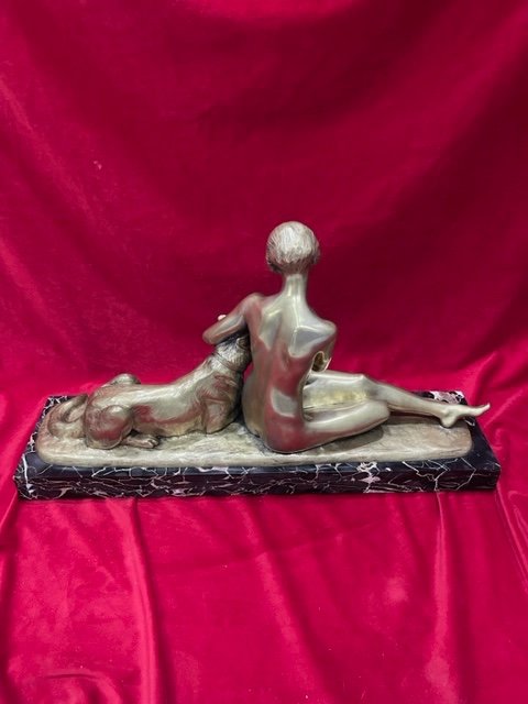 Art Deco Bronze Sculpture Statue 1930 Louis Riche 1877-1949-photo-2