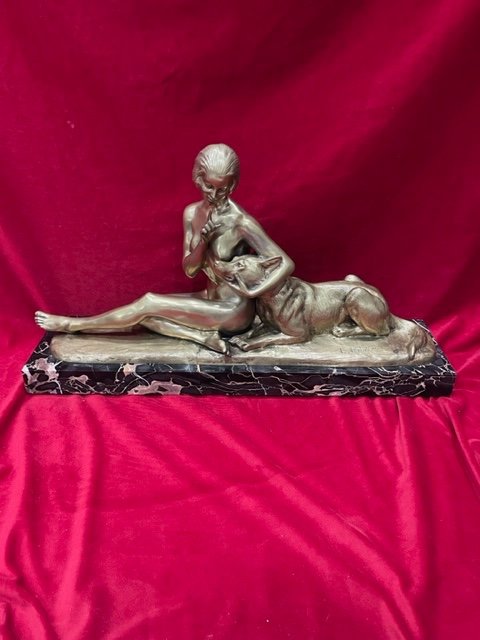 Art Deco Bronze Sculpture Statue 1930 Louis Riche 1877-1949