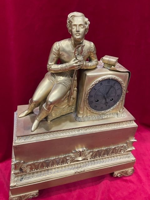 Imposing Empire Bronze Gilded Clock To The Glory Of Napoleon 1st-photo-2