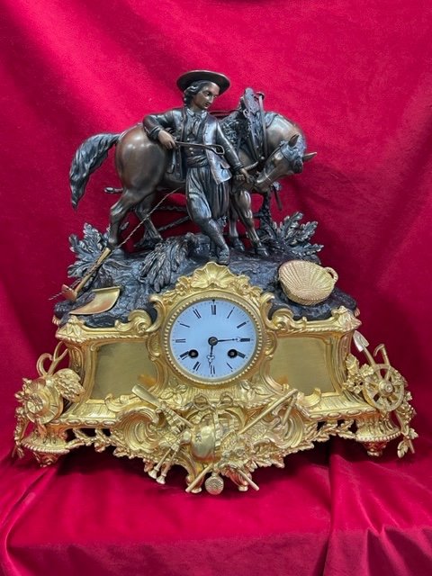 Pendule Bronze Dore Napoleon III