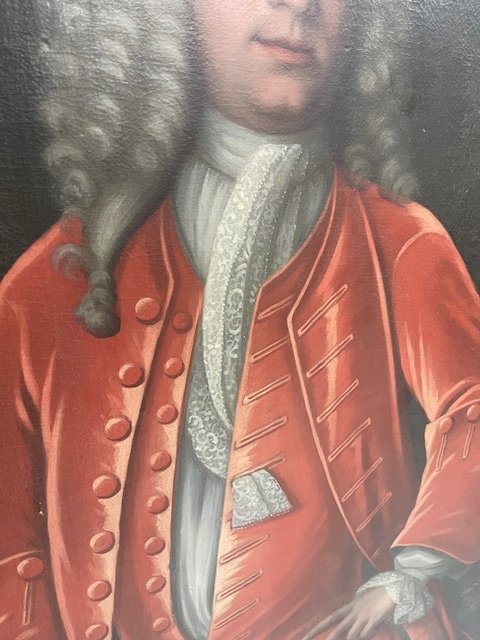 Imposing Painting Portrait Of An English Noble 18th Century Circle Of Jacques d'Agar 1640-1715-photo-1