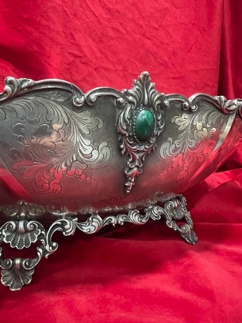 Important Centerpiece Planter In Solid 800 Silver Louis XV Style-photo-2