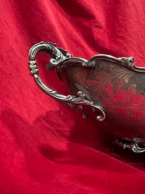 Important Centerpiece Planter In Solid 800 Silver Louis XV Style-photo-3