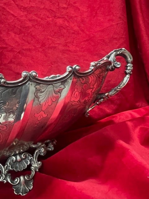 Important Centerpiece Planter In Solid 800 Silver Louis XV Style-photo-1