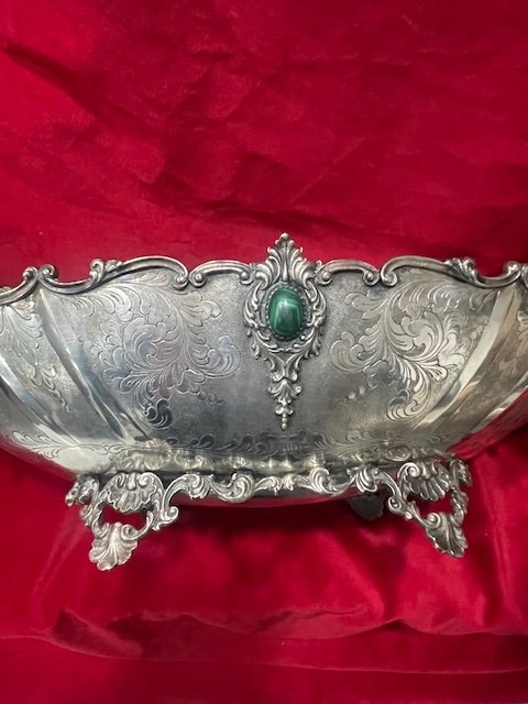 Important Centerpiece Planter In Solid 800 Silver Louis XV Style-photo-4