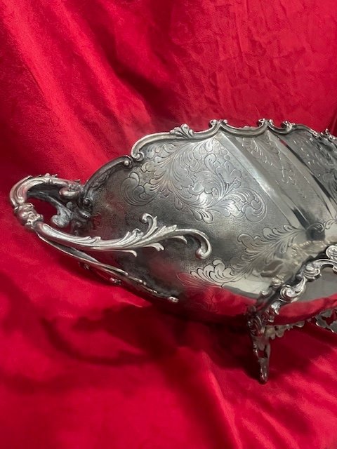 Important Centerpiece Planter In Solid 800 Silver Louis XV Style-photo-6