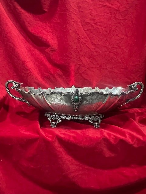 Important Centerpiece Planter In Solid 800 Silver Louis XV Style