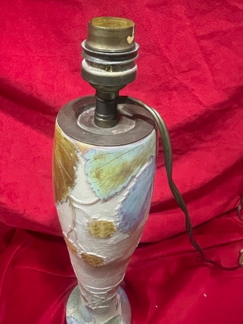 Important Pied De Lampe Pâte De Verre Clain Perrier Art Nouveau 1900-photo-2