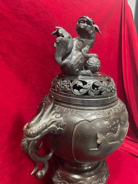 Imposing Chinese Bronze Perfume Burner-photo-2