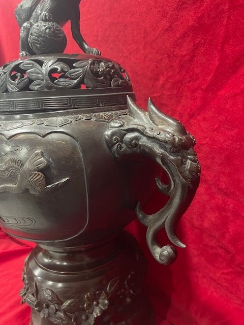 Imposing Chinese Bronze Perfume Burner-photo-4