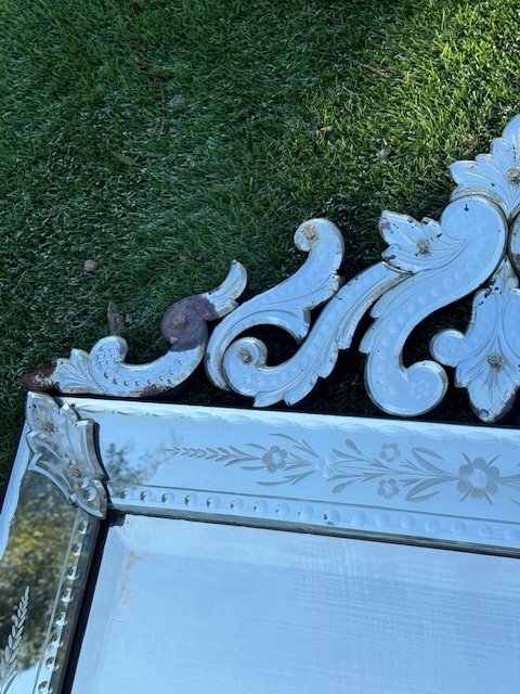 Large Murano Venice Fireplace Mirror 1930-photo-1