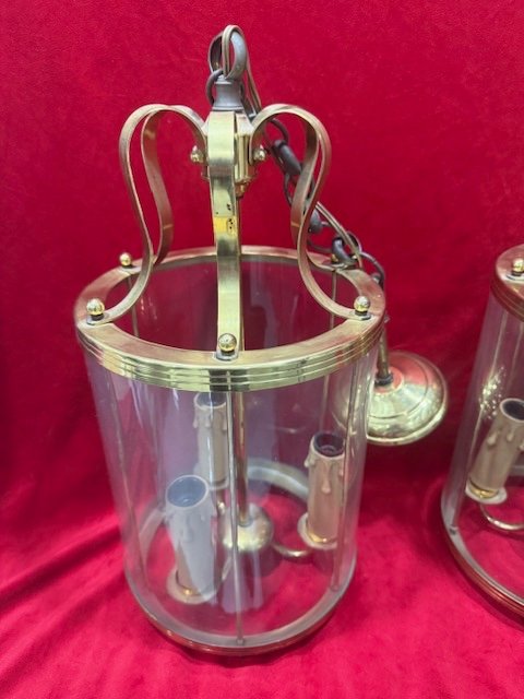 Pair Of 20th Century Vestibule Lanterns-photo-2