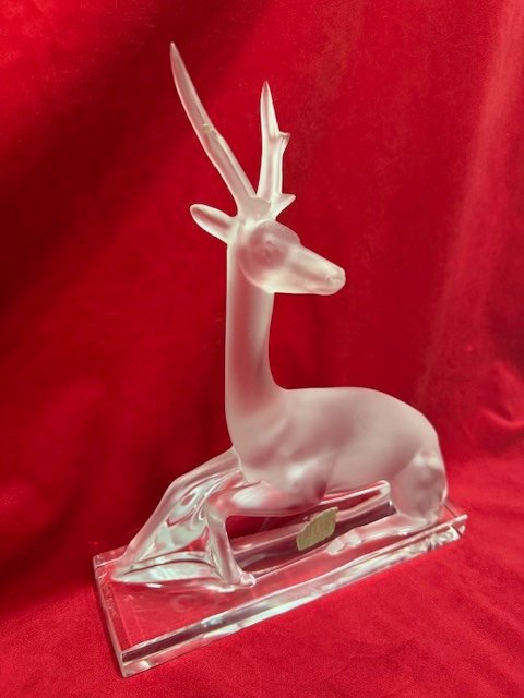 Sculpture Cristal De Lalique Cerf -photo-2