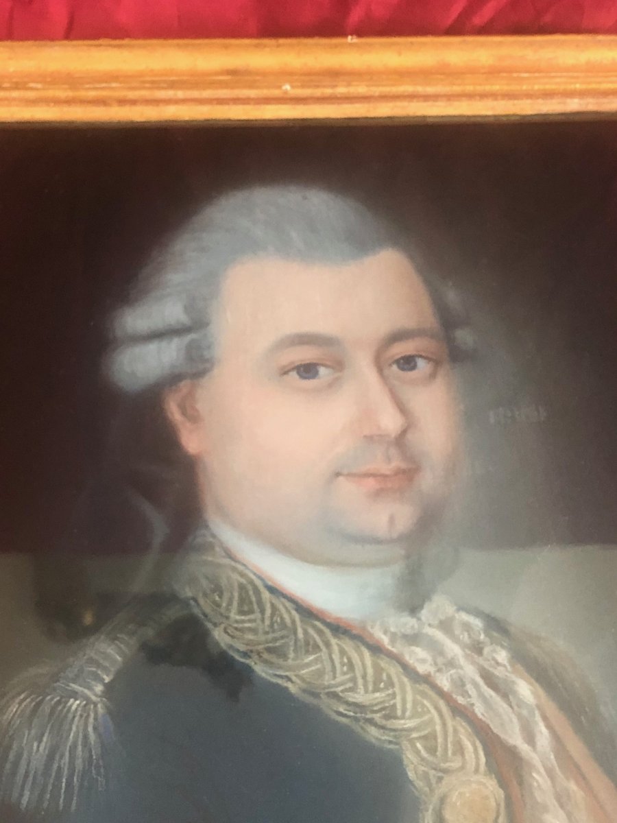 Tableau Pastel Portrait Homme De Qualité XVIII ème-photo-2