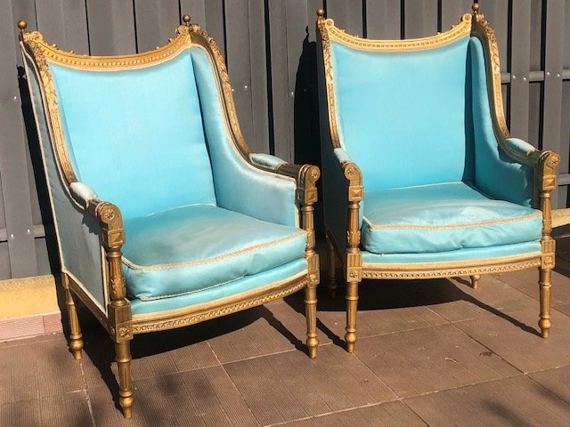 Pair Of Louis XVI Armchairs Ears From XIX