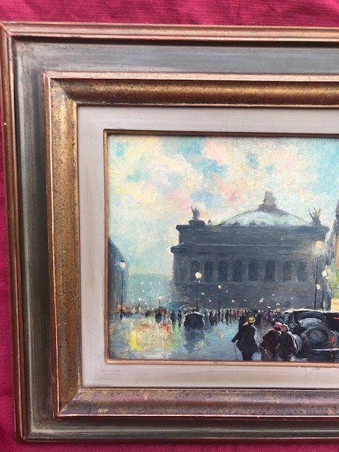 Tableau Jules René Herve (1887-1981) Vue De l'Opéra De Paris-photo-2