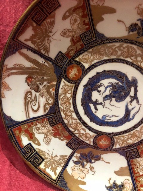 Imposant Plat Porcelaine De Chine XIX Eme-photo-2