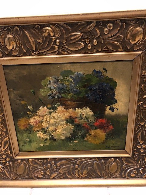 Tableau Huile Sur Toile P. Valmont Alias Eugene Henri Cauchois 1850-1911-photo-4