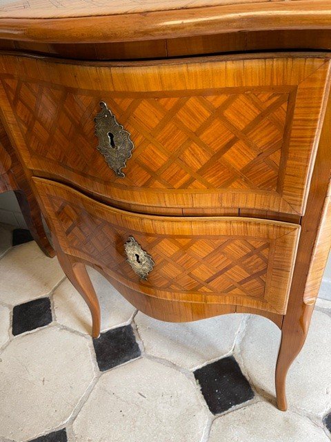 Commode Between Two Franc-comtoise Marquetry Versailles XVIII Eme-photo-7