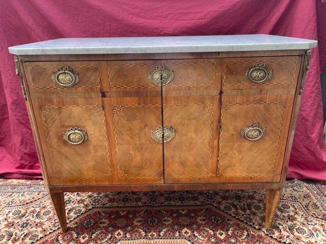 Rare Commode à Vantaux Style Louis XVI De l'Est  XIX ème