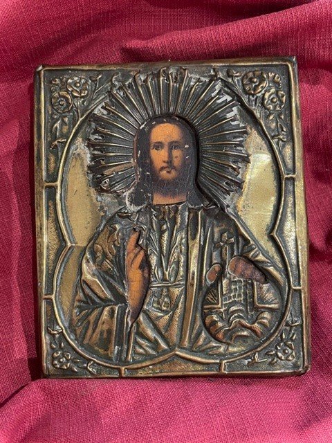 Russian Icon Representing Christ Pantocrator - XIX