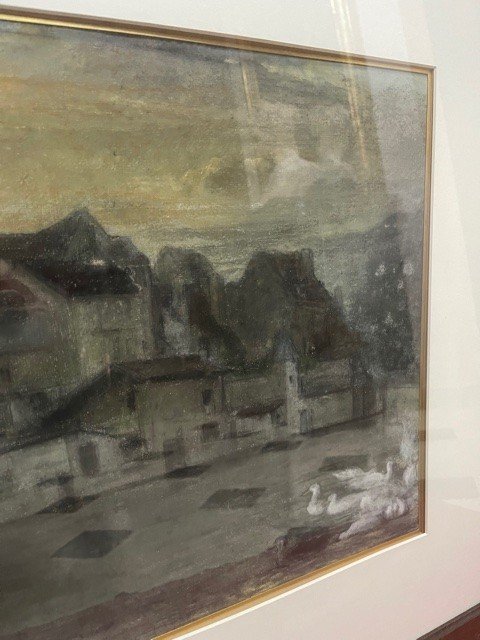 Simon Bussy 1870-1954 Pastel Painting Representing A View Of Dôle-photo-3