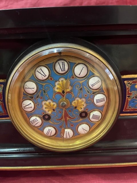 Enamel And Gilt Bronze Clock Louis Constant Sevin (1821-1888) Ferdinand Barbedienne-photo-3