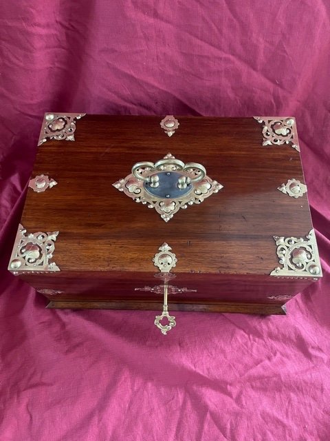 Imposing Old Box In Solid Mahogany XIX-photo-2