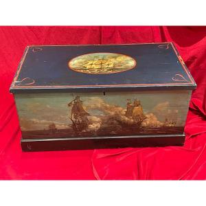 Old English Navy Trunk Chest End XIX