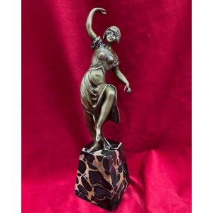 Art Deco Bronze Dancer Statue 1930