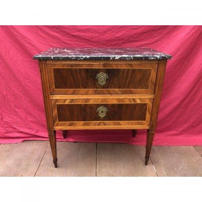 Small Commode Louis XVI Period Marquetry