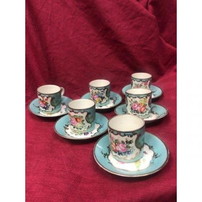 6 Tasses Ancienne Porcelaine De Sèvres XIX Eme