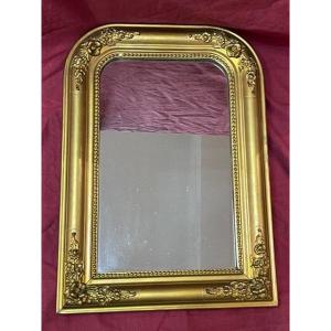 Small Mirror Stucco And Golden Wood XIXth Louis Philippe Style
