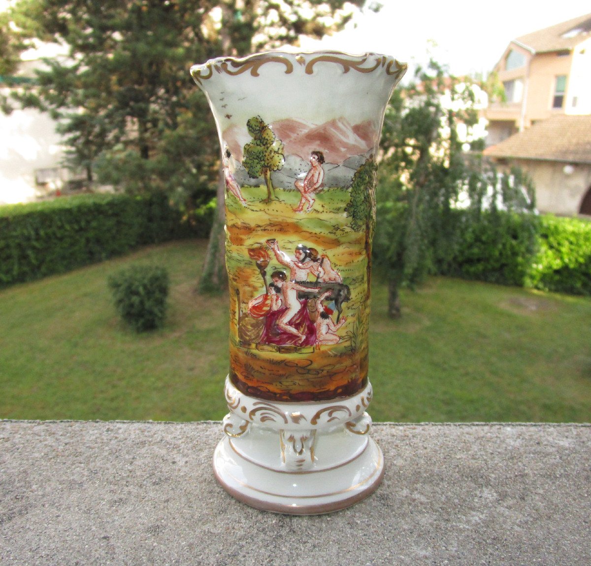 Tr&egrave;s Beau Vase XIXe En Porcelaine De Florence Doccia Ginori XIXe En Parfait &eacute;tat Vers 1860 1880-photo-2