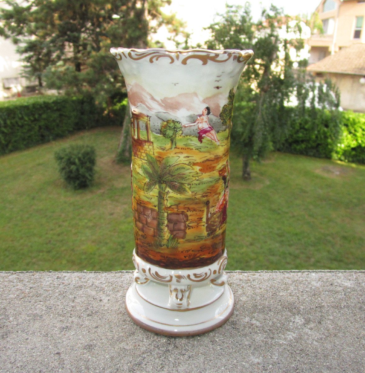 Tr&egrave;s Beau Vase XIXe En Porcelaine De Florence Doccia Ginori XIXe En Parfait &eacute;tat Vers 1860 1880-photo-3