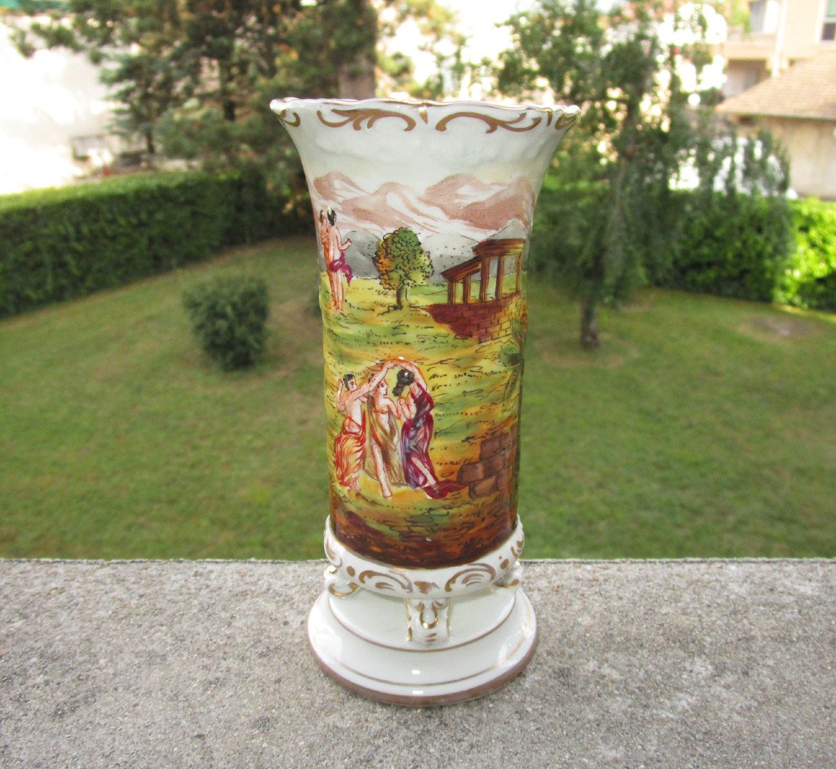 Tr&egrave;s Beau Vase XIXe En Porcelaine De Florence Doccia Ginori XIXe En Parfait &eacute;tat Vers 1860 1880-photo-4