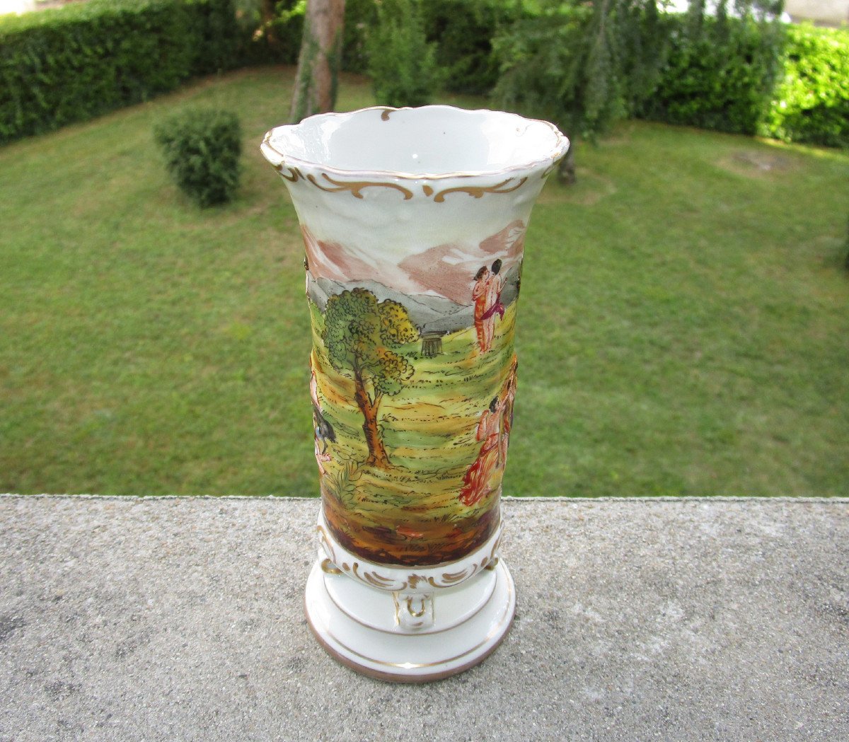 Tr&egrave;s Beau Vase XIXe En Porcelaine De Florence Doccia Ginori XIXe En Parfait &eacute;tat Vers 1860 1880