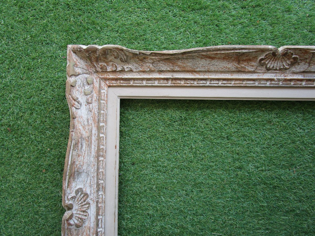 Old Very Beautiful Montparnasse Frame Rebate: 65.6 X 46.6 Cm. For 15m Marine Table.-photo-3