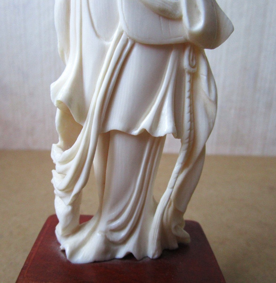 Ancien Très Bel Okimono Statuette Très Finement Sculptée Femme Japonaise Geisha Japon Début XXe-photo-5