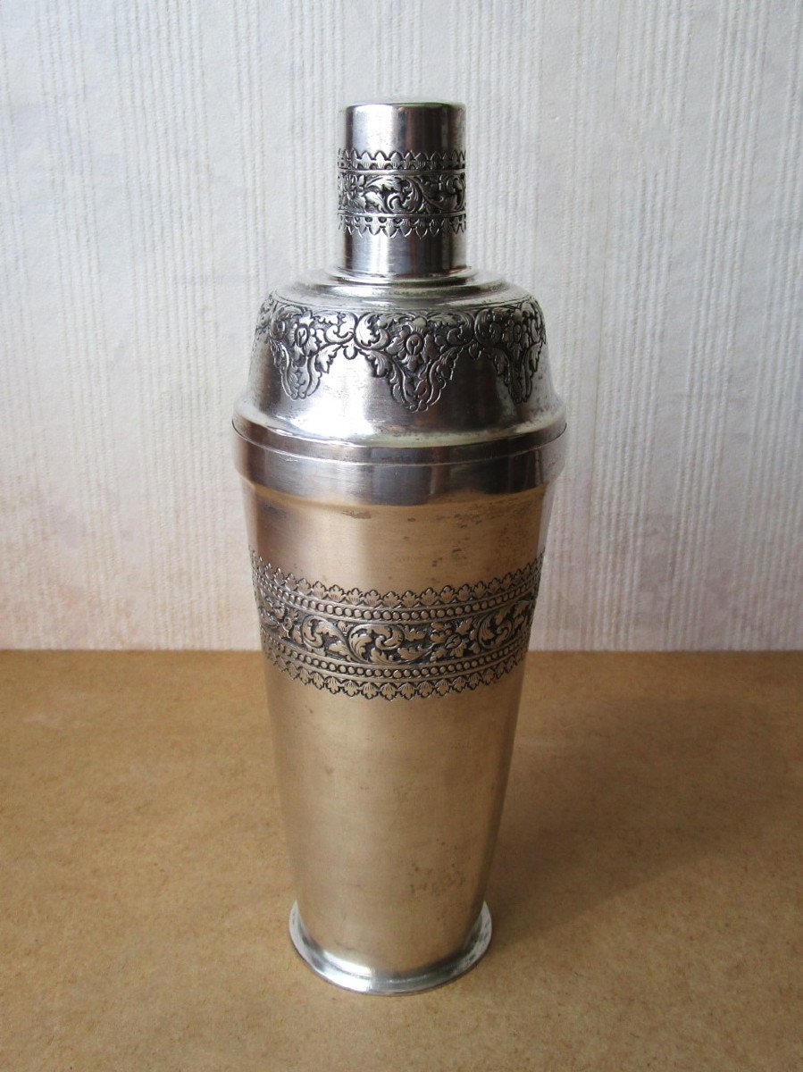 Very Beautiful Cocktail Shaker In Sterling Silver 800 Indochina, Vietnam, Cambodia In Very Good Condition-photo-4